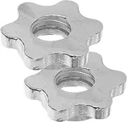 ULDIGI 1 Pair Nuts Anti-Slip Lock Collar Screws for Barbell Dumbbell Set Silver Weight Lifting Nut Dumbbell Lock Nut Barbell Nut