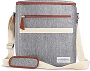 Foundry by Fit+Fresh, 12-Can Soft Cooler Bag Insulated Leak Proof, Insulated Soft Cooler Bag, Portable Soft Cooler, Soft Cooler Leakproof, Large Soft Cooler, Soft Sided Cooler Bag,Travel Cooler, Steel