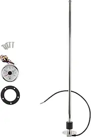 X AUTOHAUX Fuel Sending Unit and Gauge Kit Boat Fuel Sending Unit Marine Fuel Sender Unit Metal 29.02" 1 Set Silver Tone Black White 0-190 Ohm