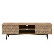 Design Square Mae Lowline Entertainment Unit TV Stand W/ 2-Doors - Patt Oak