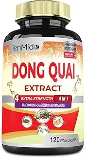 Dong Quai Supplement Extract Capsules 7200mg, 4 Months Supply with Black Cohosh, Chasteberry, Ashwagandha - 120 Vegan Capsules
