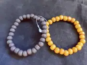 ASOS Brown Wood Bead Elastic Bracelet Set of 2 (13247)