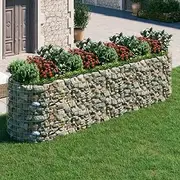 Raised Garden Bed, Elevated Planter Box Plant Container Gabion Galvanised Iron 400x100x100 cm