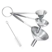 3-In-1 Stainless Steel Mini Kitchen Funnels Set for Filling Bottles Oil Flask