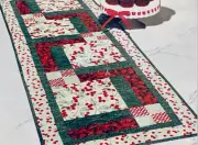 18”x54” Table Runner Quilt Kit Santa’s Whimsy Clothworks Pre-Cut Fabric, Pattern