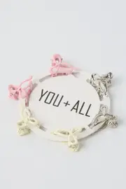 Multi 6 Pack Mini Bow Claw Clips