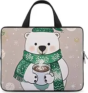 Laptop Case Sleeve Shockproof Computer Carrying Bag Bear That Is Afraid of The Cold Laptop Bag Tote Lightweight Notebook Case Cover Traveling Briefcase Handle Bags for Travel Business 17inch