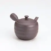 Banko-yaki Kyusu - Horizontal stripes (260cc) - obi ami stainless steel net