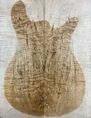 Figure Les Paul Guitar Top Spalted Ripple Maple Wood Bookmatch Luthier Supply