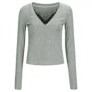 [YCH] Lurex-Detailed Layered Knit Top