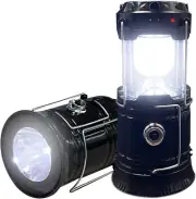 2-Pack Collapsible Camping Lantern XTAUTO Solar USB Rechargeable White