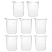 8pcs Measuring Cup Labs Clear PP Plastic Graduated Beakers 150ml