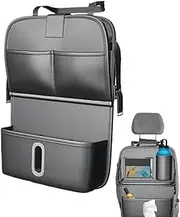 Backseat Organizer - Car Seat Storage Organizer | Backseat Protector Anti-Kick Mat, Auto Caddy Bag with Foldable Food Tray for Adults