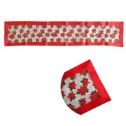 Red Poinsettia Sheer Organza Glitter Table Runner 40 x 183 cm Red