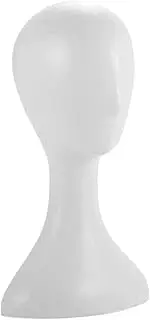 Leona Co Plastic Female Abstract Mannequin Manikin Head Model Hat Mask Scarf Wig Hair Display Stand (White)