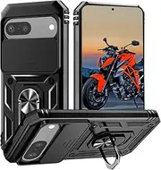 WeiCase Case for Google Pixel 7, Camera Protection with Slide Camera, Armour Protective Case with 360 Degree Ring, Metal Holder Magnetic Stand, Silicone Shockproof Mobile Phone Case for Pixel 7