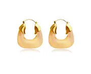 Culturesse Ilona Artsy 31mm Resin Hoop Earrings 18k Gold Plating Jewellery Honey