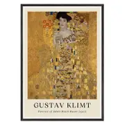 Galrie Gustav Klimt's Portrait of Adele Bloch-Bauer - Iconic Art Nouveau Masterpiece, Black Frame, 70 x 100cm (28 x 40inch)