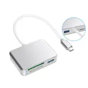 CR313C Type-C XQD SD TF Card Memory Card Reader High Speed Transfer 5 in 1 XQD Card Adapter for Sony M/G Series Windows Mac