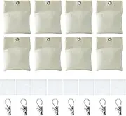 Outdoor Fabric Set - Windproof Curtain Clip, Weighted Sand Bags | Pergola Shade Drapery Fixing, Tablecloth Secure Holder, Flag Pole Weight Bag, Cabana Tent Cover Stabilizer, Yard Use