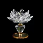 8 Colors Crystal Lotus Candle Holder Lotus Figurines Candle Stand Party