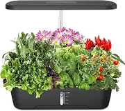 Hydroponics Growing System, Automatic Timer, Smart Indoor Garden Starter Kit with LED Grow Light, Height Adjustable, Garden Plant Germination Kit,Black