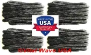 (4) USA Made Premium 1/2 in x 15 ft Black Nylon Boat Yacht Dock Line Marine Rope