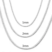 40-75cm 925 sterling Silver 1MM/2MM/3MM solid Snake Chain Necklace For Men Women fashion party wedding accessories Jewelry gifts 40CM 16inch