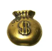 Copper Money Bag Dollar Sign Tidbit Craft Embellishment .75"