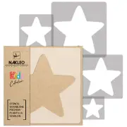 5x reusable PLASTIC Stencils / 13.4" to 3.5"/ Nursery KIDS Template / STARS #2