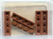LEGO Parts - Reddish Brown Plate 1 x 4 - No 3710 - QTY 5