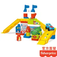 在飛比找蝦皮商城優惠-Fisher-Price 費雪美高 大積木賽車車庫情景套裝