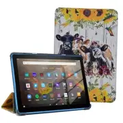 Case for Fire HD 10 Tablet 7th / 9th Generation, 2017/2019 Sunflowers and Cows