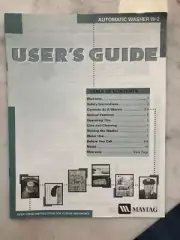 Maytag Washing Machine Washer W-2 User's Guide Operating Manual Instructions