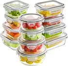 12 Sets Glass Food Storage Containers with Lids, Glass Meal Prep Containers, Air