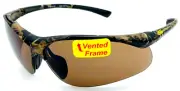 Picklers Edge Tattoo Pickleball & Safety Glasses Matte Camo Frame Brown Lens