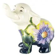 Old Tupton Ware Flowers Purple Elephant Home Decor Decorative Statue Ornament