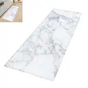 Marble Prints Area Rugs Kitchen Floor Mat Door Mat for Corridor Bathroom Hallway-Gray