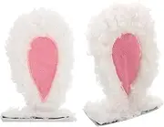 Yardwe Helmet Rabbit Ears Decoration, 2pcs Motorcycle Bunny Ear Ornaments Plush Helmet Ears for Motorcycle Helmet Bicycle Helmets