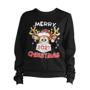 Merry Christmas Reindeer 2021 Sweatshirt Pullover Jumper CrewneckHoodie sweatshirt