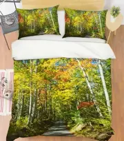 3D Forest Path 1500NA Bed Pillowcases Quilt Cover Duvet Kathy Barefield Fay