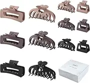 12 Pack Hair Claw Clips include 4.1 inch Large Clip and 2 inch Small Clip for Thick Thin Hair, Strong Hold jaw clip Big Non-slip Matte Hair Clips for Women,Neutral Colors…