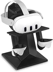 OKCSC VR Headset Rack,VR Desktop Monitor Storage Stand for Oculus Quest / Quest2 /Meta Quest 3/Meta Quest Pro Virtual Reality Headset and Grip Desktop Stand Storage Holder Black