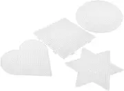 Abaodam DIY Child Stencil Puzzle Kit Geometric Bean Templates Set 4pcs Promote Kids Creativity Safe Plastic Educational Toys for Boys Girls