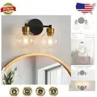 2-LightWall-Mounted Vanity Light Fixture with Retro Glass Shade - Modern Design