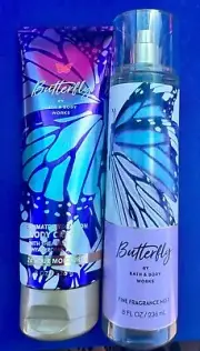 Bath and Body Works "BUTTERFLY " Fragrance Mist & Body Cream Set
