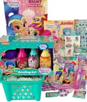 NEW SHIMMER SHINE KIDS EASTER TOY GIFT BASKET BOOKS OUTDOOR TOYS PLAYSET PUZZLES