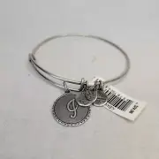 ALEX AND ANI "I" Initial I Bracelet Russian Rafaelian Silver Plate Copper Core