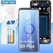 OLED for Samsung Galaxy S9 Plus Screen Replacement G965F G965U G965W G9650 G965N 6.2'' LCD Display Touch Digitizer Assembly with Tools (Black with Frame)