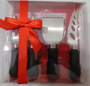 Holiday Time 4-pc Cheese Knife Set Black